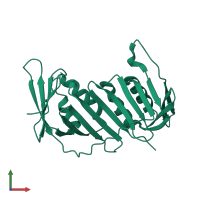 PDB entry 6cx4 coloured by chain, front view.