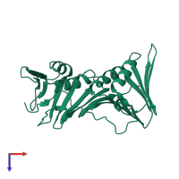 PDB entry 6cx4 coloured by chain, top view.