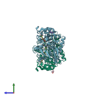 PDB entry 6cxx coloured by chain, side view.