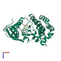 PDB entry 6cz4 coloured by chain, top view.