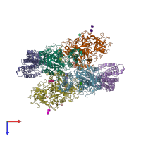 PDB entry 6d05 coloured by chain, top view.