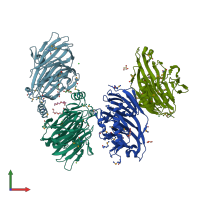 PDB entry 6d0p coloured by chain, front view.