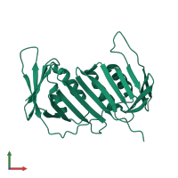 PDB entry 6d0r coloured by chain, front view.