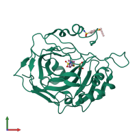 PDB entry 6d1l coloured by chain, front view.