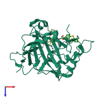 PDB entry 6d1m coloured by chain, top view.