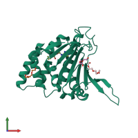 PDB entry 6d1x coloured by chain, front view.
