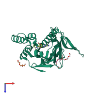 PDB entry 6d1x coloured by chain, top view.