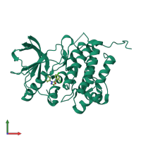 PDB entry 6d1y coloured by chain, front view.