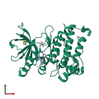 PDB entry 6d1z coloured by chain, front view.