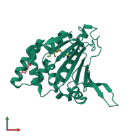 PDB entry 6d28 coloured by chain, front view.