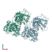 PDB entry 6d2w coloured by chain, front view.