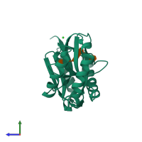 PDB entry 6d2z coloured by chain, side view.