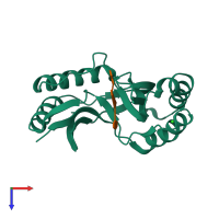 PDB entry 6d2z coloured by chain, top view.