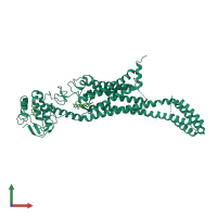 PDB entry 6d32 coloured by chain, front view.