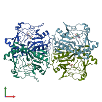 PDB entry 6d3i coloured by chain, front view.