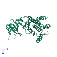 PDB entry 6d3l coloured by chain, top view.