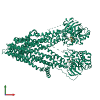 PDB entry 6d3r coloured by chain, front view.
