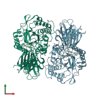 PDB entry 6d41 coloured by chain, front view.