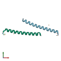 PDB entry 6d42 coloured by chain, front view.