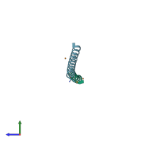 PDB entry 6d42 coloured by chain, side view.