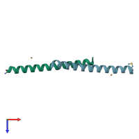 PDB entry 6d42 coloured by chain, top view.