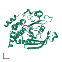 PDB entry 6d4f coloured by chain, front view.