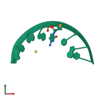 PDB entry 6d54 coloured by chain, front view.