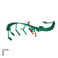 PDB entry 6d54 coloured by chain, top view.