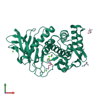 PDB entry 6d5s coloured by chain, front view.