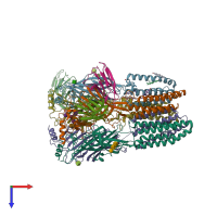 PDB entry 6d6u coloured by chain, top view.