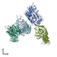 PDB entry 6d6w coloured by chain, front view.