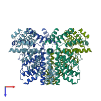 PDB entry 6d7l coloured by chain, top view.