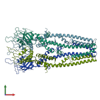 PDB entry 6d7w coloured by chain, front view.