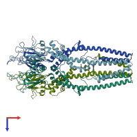 PDB entry 6d7w coloured by chain, top view.