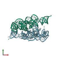 PDB 6d8l coloured by chain and viewed from the front.