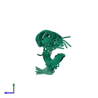PDB entry 6d8u coloured by chain, ensemble of 20 models, side view.