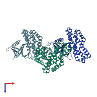 PDB entry 6d8z coloured by chain, top view.