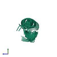 PDB entry 6d93 coloured by chain, ensemble of 20 models, side view.