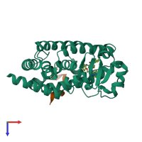 PDB entry 6d94 coloured by chain, top view.