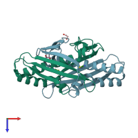 PDB entry 6d9n coloured by chain, top view.