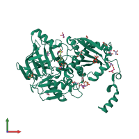 PDB entry 6da7 coloured by chain, front view.