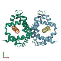 PDB entry 6dad coloured by chain, front view.