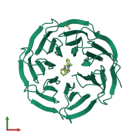 PDB entry 6dak coloured by chain, front view.