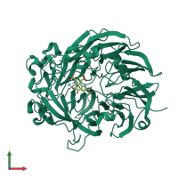 PDB entry 6dam coloured by chain, front view.