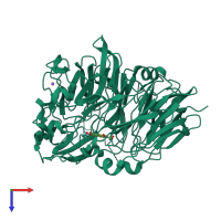 PDB entry 6dam coloured by chain, top view.