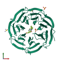 PDB entry 6dar coloured by chain, front view.
