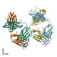 PDB entry 6db5 coloured by chain, front view.