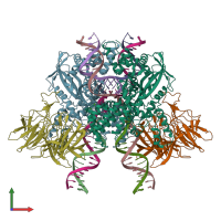 PDB entry 6dbj coloured by chain, front view.