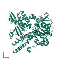 PDB entry 6dd3 coloured by chain, front view.