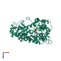 PDB entry 6ddh coloured by chain, top view.